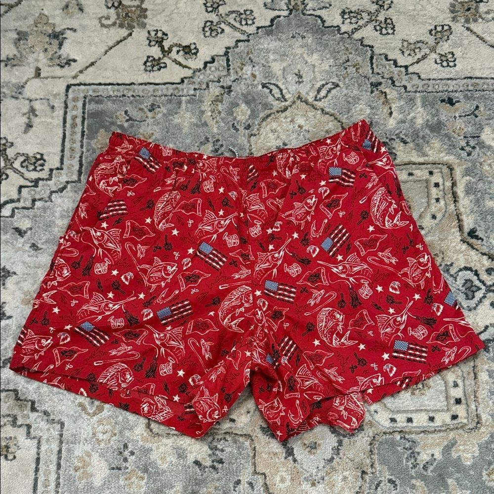 Columbia Red and White Mesh Shorts